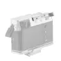 Tilta silver thumb bracket for Fujifilm X100VI camera - side view with hot shoe attachment for improved grip and stability