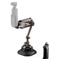 Tilta Hydra Alien Mini Ultimate Kit in Desert Beige with DJI action camera mounted for vehicle stabilization, featuring hydraulic arm, smart 4.5 electronic suction cup, and USB-C charging cableTilta Hydra Alien Mini Ultimate Kit in Desert Beige with DJI action camera mounted for vehicle stabilization, featuring hydraulic arm, smart 4.5 electronic suction cup, and USB-C charging cable