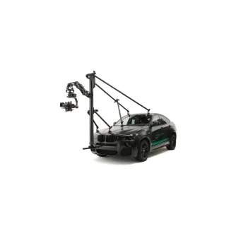 Моторизированный слайдер Tilta Hydra Pro Kit HDA-T04-A на внедорожнике BMW для плавных кинематографических движений камеры, поддерживает нагрузку до 66 фунтов с амортизирующей рукой и совместимостью с DJI Ronin 2.