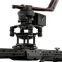 Tilta Hydra Shock Absorbing Arm Pro Kit with hydraulic damper mounted on vehicle roof rail for stable cinematography, featuring adjustable damping and monitor mount