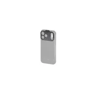 Адаптер Tilta Khronos 17мм для резьбового крепления объективов к iPhone 17 Pro Max - цвет Space Gray, вид сбоку с тремя точками крепления для линз и текстурированной ручкойАдаптер Tilta Khronos 17мм для резьбового крепления объективов к iPhone 17 Pro Max - цвет Space Gray, вид сбоку с тремя точками крепления для линз и текстурированной ручкой