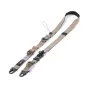 Tilta Fe multi-functional shoulder strap in beige and purple with adjustable carabiners and UTX Duraflex dual drawstring lock system for added comfort.