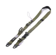 Tilta Fe multi-functional shoulder strap in green and purple with durable polyester webbing, adjustable buckles, and Duraflex carabiners for secure camera and accessory attachmentTilta Fe multi-functional shoulder strap in green and purple with durable polyester webbing, adjustable buckles, and Duraflex carabiners for secure camera and accessory attachment