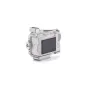 Tilta Full Camera Cage for Canon R50 V - silver side view with ARCA plate, NATO rail, Cold Shoe, and ergonomic silicone grip for secure accessory mounting