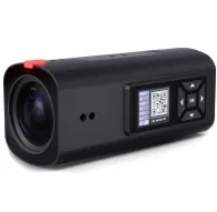 TelyCam Vision+ 4KZ BK box camera with 20X optical zoom and NDI HX3 streaming support, front-left view showing lens and control panel with touchscreenTelyCam Vision+ 4KZ BK box camera with 20X optical zoom and NDI HX3 streaming support, front-left view showing lens and control panel with touchscreen