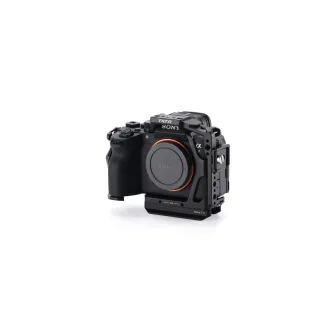 Tilta Full Camera Cage for Sony Alpha 7 V, featuring a cable clamp and Arca-Swiss compatible base plate, in black