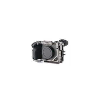 Tilta Full Camera Cage for Sony FX2 in titanium gray aluminum with NATO rail, cold shoe, and Arca-Swiss plate for professional filmmaking