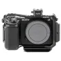 Tilta Full Camera Cage for Sony ZV-E10 II in black, featuring an ergonomic silicone grip, NATO rail, and cold shoe mount for versatile accessory attachment.