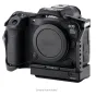 Tilta full camera cage with cooling system for Canon EOS R5 Mark II - front-left view showcasing USB-C ports and mounting points