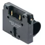 Tilta TGA-RG-AB Gold Mount Battery Plate featuring a clamp mechanism for attaching to the Tilta Ring Grip, with two gold-colored power output terminals and a durable aluminum and stainless steel construction.