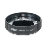 Metabones Contax G to Fuji X-mount T adapter black matte front view with engraved branding and manual focus ringMetabones Contax G to Fuji X-mount T adapter black matte front view with engraved branding and manual focus ring