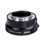 Metabones Contax N uz Sony E-mount Smart adapteris melns matēts priekšējais skats ar pielāgojamu funkciju pogu un noņemamu statīva pēdu