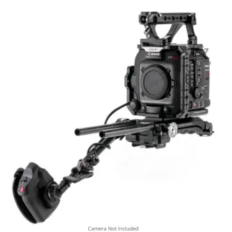 Tilta Pro Kit modular camera cage for Canon C400 with Gold Mount battery plate, featuring D-Tap, USB-C, and LEMO connectors, side grip control, and quick-release shoulder pad