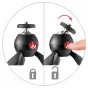 Manfrotto PIXI Mini trijods melnā krāsā ar ātras atbrīvošanas galvas mehānismu un 1/4 collu montāžu