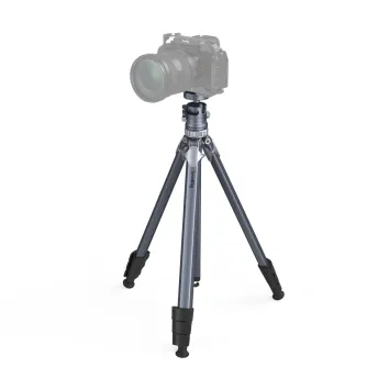 SmallRig lightweight travel tripod AP-02 4222 with camera mounted, compact aluminum design, 8kg load capacity, extended legs for stability