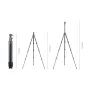 SmallRig AP-02 4222 lightweight aluminum travel tripod with a maximum height of 1590mm and compact folded size of 530mm, featuring an 8kg load capacity and hidden spiked feet for better grip.