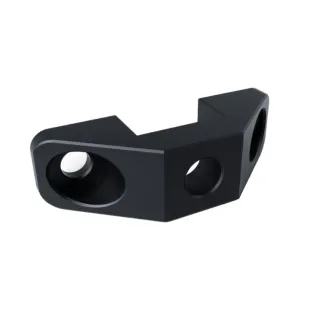 TelyCam TLC-U16 Truss Mount Bracket - black bracket with two circular mounting holes and a central 10mm hole for rigging, designed for secure attachment to camera base plates and truss systems.