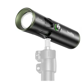 SmallRig RF 20C portable LED video light with adjustable beam control, mounted on a tripod, ideal for filming and vlogging