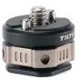 Tilta Cold Shoe Adapter TA-PMB5-CS-B - Black anodized aluminum adapter with 1/4-20 male screw and spring-loaded cold shoe foot for camera compatibility