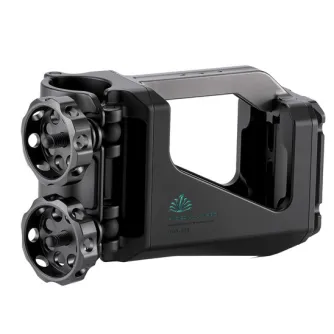 Tilta HDA-T18-CMC compact 50mm mounting clamp with dual locking knobs and quick-release mechanism, matte black CNC aluminum construction