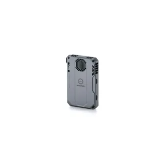 Tilta Khronos Cooling Storage System for iPhone 15/16 Pro Max - Space Gray rear view featuring a built-in cooling fan and USB-C port