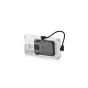 Tilta Khronos Cooling Storage System for iPhone 15/16 Pro Max in Space Gray, open view revealing cooling fan and storage compartment, with USB-C cable connected.