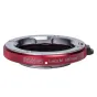 Metabones red Leica M to Micro Four Thirds lens adapter with satin finish and brass construction for precise infinity focus compatibility