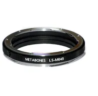 Metabones LS-M645 adapter for Mamiya 645 to Leica S camera mount with precision brass construction and anti-reflective matte-black finishMetabones LS-M645 adapter for Mamiya 645 to Leica S camera mount with precision brass construction and anti-reflective matte-black finish