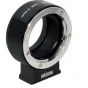 Metabones black matte Rollei QBM to Sony E-mount adapter with precision brass construction and chrome plating for seamless lens compatibility