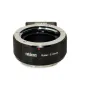 Metabones Rollei QBM to E-mount adapter in black matte finish, featuring precision brass construction and electronic aperture control.