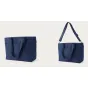 Moment Everything Travel Tote 19L navy blue durable travel bag with padded laptop sleeve and weatherproof zippers