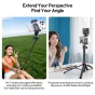 Ulanzi MT-44 B 2-in-1 selfija stieņa un trijoda komplekts ar 7 sekciju regulējamo stienu un integrētu aukstā pēdas montāžu, piemērots izmantošanai ārpusē un iekšpusē
