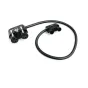 Tilta Mini XLR uz Neutrik XLR3 adapteris Canon C80 ar 48V fantomspēku, zelta apdabinātiem savienotājiem un elastīgu spirālveida kabeli