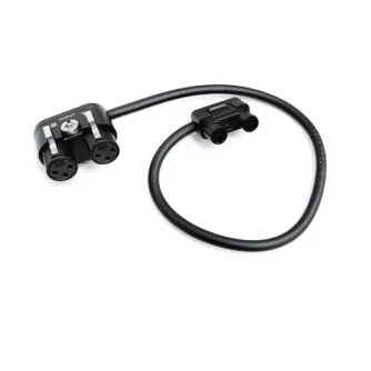 Tilta Mini XLR to Neutrik XLR3 adapter for Canon C80 with 48V phantom power, gold-plated connectors, and flexible coiled cable