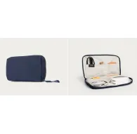 Moment Everything Mini Tech Organizer Navy - compact tech organizer pouch with stretch pockets for cables and gadgets, showcasing closed and open views.Moment Everything Mini Tech Organizer Navy - compact tech organizer pouch with stretch pockets for cables and gadgets, showcasing closed and open views.