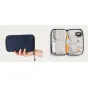 Moment Everything Mini Tech Organizer Navy - kompakts, ūdensizturīgs tehnikas organizators ar elastīgajiem kabatām kabeļiem, akumulatoriem un piederumiem