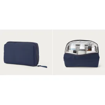 Moment Everything Tech Organizer Navy - compact weatherproof tech case with stretch pockets, cable loops, and zippered compartment for organizing gadgets and accessories