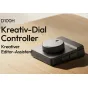 Ulanzi D100H Dial Creative Controller featuring a large rotary dial with tactile ridges and a customizable RGB keypad, designed for video editing and smart lighting control.