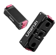Ulanzi OA24 metāla ātra atlaides adapteris rīcības kamerām ar divkāršo magnētisko bloka sistēmu, attēlots no priekšpuses un sānaUlanzi OA24 metāla ātra atlaides adapteris rīcības kamerām ar divkāršo magnētisko bloka sistēmu, attēlots no priekšpuses un sāna