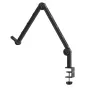 Ulanzi VIJIM LS25 black adjustable desktop microphone stand with a 3-section boom arm, 360° rotation, and 270° tilt for precise overhead positioning