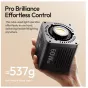 Видеосвет Ulanzi C60 60Вт с бицветным LED, удерживаемый рукой, демонстрирует компактный дизайн и мощный 60Вт COB LED свет для профессиональной видеосъемки и фотографии.
