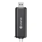 Ulanzi CR3 3-in-1 card reader with USB-A connector, aluminum housing, supports SD/MicroSD cards, high-speed 200MB/s transfer, portable design