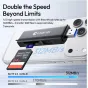Считыватель карт Ulanzi CR3 3-in-1 с поддержкой USB-A/C, совместимый с SD и MicroSD картами, демонстрирующий скорости передачи 312MB/s для SD/TF 4.0 и 170MB/s для SD/TF 3.0, подключенный к карте памяти Extreme Pro объемом 64GB