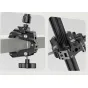 Ulanzi HD02 Super Clamp with adjustable jaws and anti-slip grip, mounted on flat and cylindrical surfaces, showcasing 1/4” and 3/8” threaded compatibility