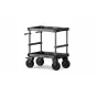 Tilta Boulder Camera Cart aluminum black - portable camera cart with sturdy aluminum frame, two shelves, four wheels, and tool-free assembly