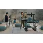 Tilta Boulder Camera Cart aluminum black with monitor mount, side table, and accessories in a professional filming setup