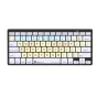 LogicKeyboard Dyslexie Bluetooth keyboard for Mac featuring dyslexia-friendly Dyslexie font and color-coded keys for improved readability and typing accuracy.