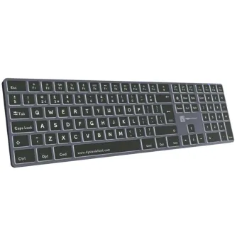 LogicKeyboard Dyslexie TITAN bezvadu tastatūra Mac ar Dyslexie šrifta taustiņiem, ANSI izkārtojumu un titāna pelēkā alumīnija korpusu