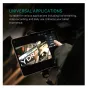 Tilta TA-MMC-AI-B clamp securely holding a tablet for live streaming and video recording with Arca-Swiss and NATO rail compatibility