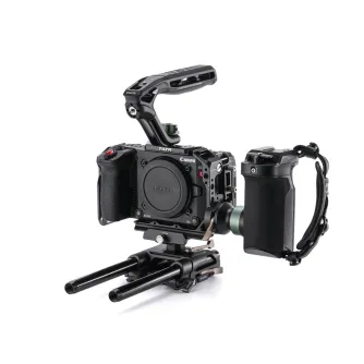 Tilta Camera Cage for Canon C50 Pro Kit with modular top and side handles, integrated PD battery handle, Arca-Swiss baseplate, and cable clamps for secure USB-C and HDMI connections.